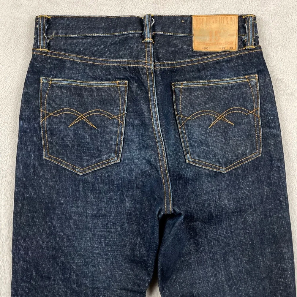 Bob Dong Selvedge Denim Jeans Mens 29x28 Straight Leg 15 Oz Blue Dark Wash